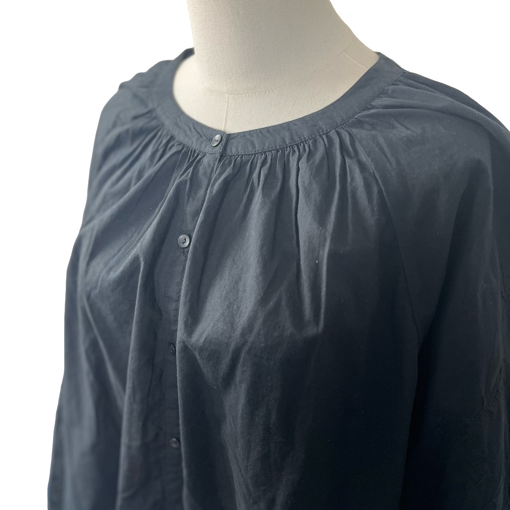 Old Navy Blouse Eyelet Sleeve Button Up Black XL - Picture 9 of 15